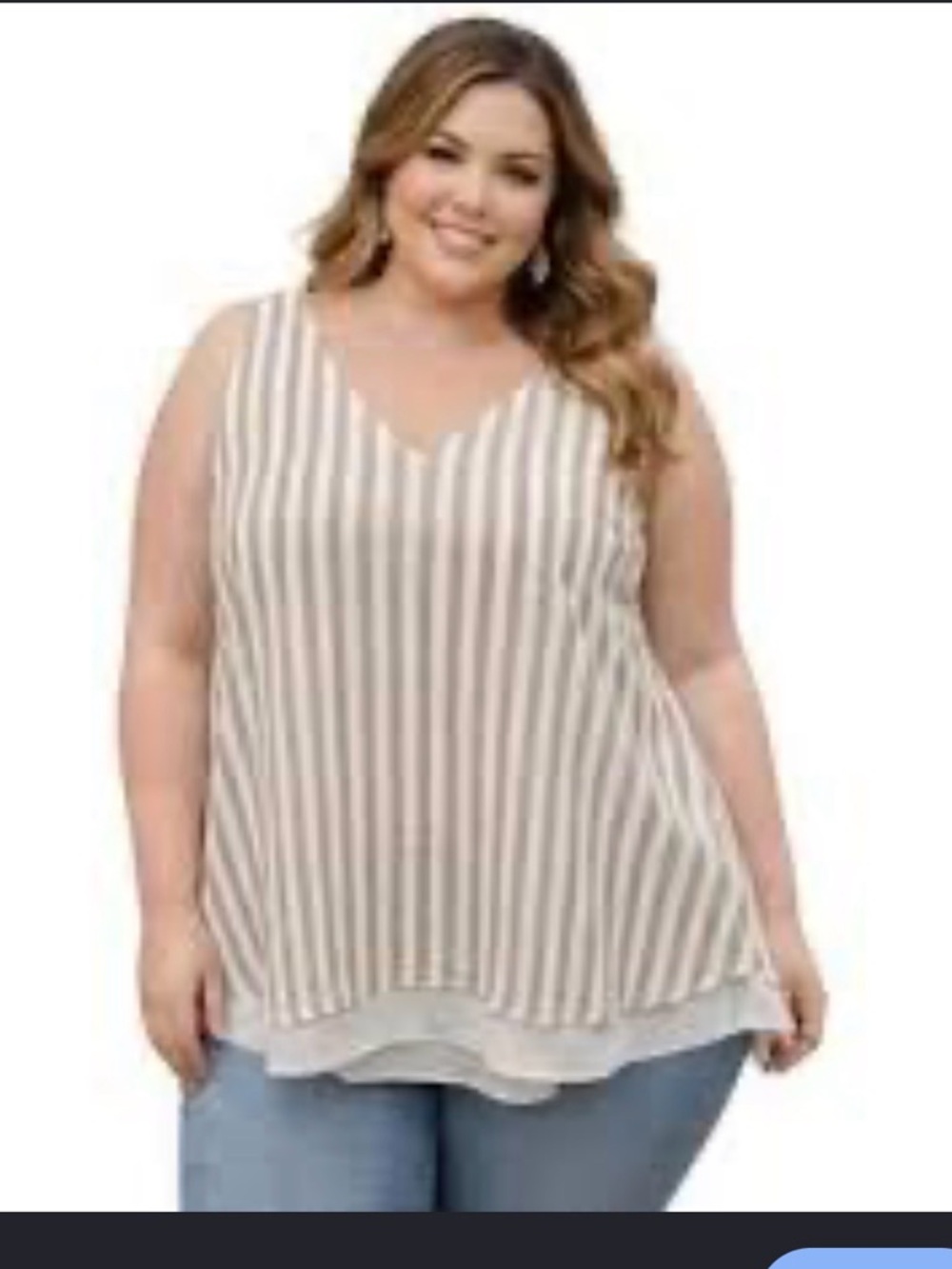 TORRID | beige and white striped tank size 1